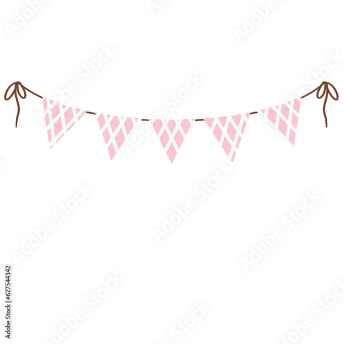 Pink pennants Party flag. 