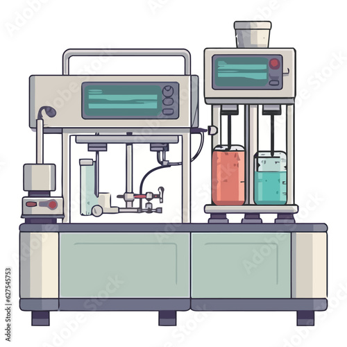 machinery in factory produces liquid medicine