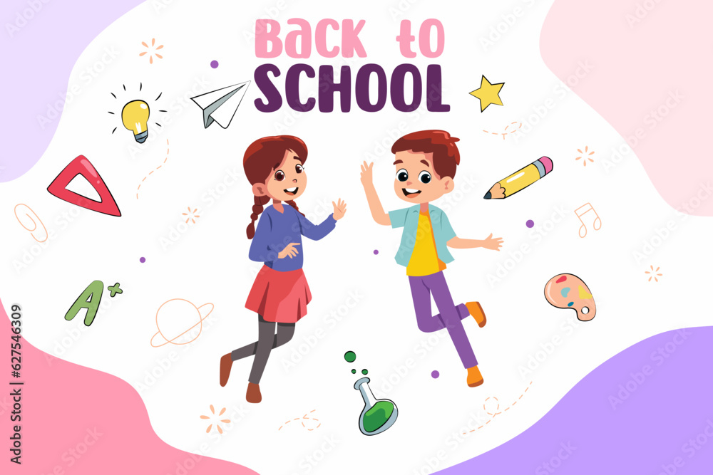 Back to School Concept Vector Illustration Back to School Concept Vector Illustration