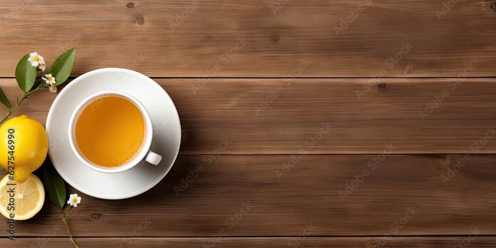Refreshing and healthy summer drink. Iced tea with fresh lemon on wooden table, freshness and organic goodness in glass cup with copy space for your designs Refreshing and healthy summer drink. Iced tea with fresh lemon on wooden table, freshness and organic goodness in glass cup with copy space for your designs