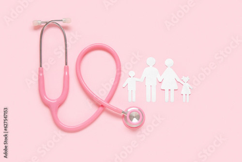 Figures of family with stet...