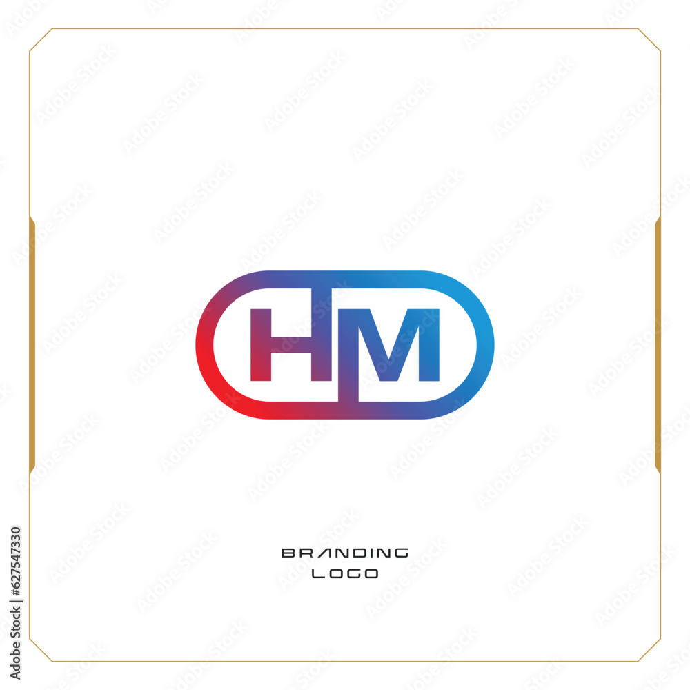 HM Letter H Combination Monogram Logo HM Letter H Combination Monogram Logo