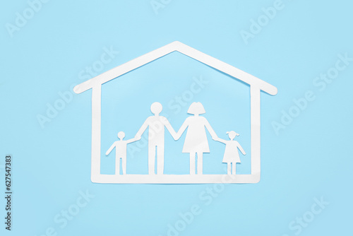 Figures of family with hous...