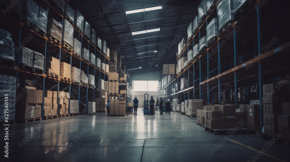 Streamlined Warehouse Excellence: Efficient Operations, Agile Workers, and Cutting-Edge Technology, Creating Optimal Product Management and Inventory Control. Generative AI