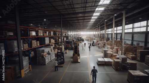 Streamlined Warehouse Excellence: Efficient Operations, Agile Workers, and Cutting-Edge Technology, Creating Optimal Product Management and Inventory Control. Generative AI