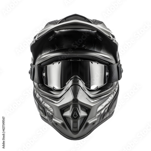Photo dirt bike helmet isolated on transparent background ,motocross helmet ,generativ