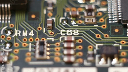 Electronic components on a computer board