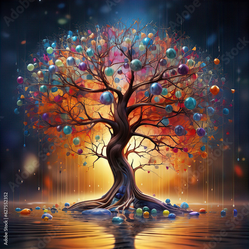 A Colorful Tree, home wall decore art  photo