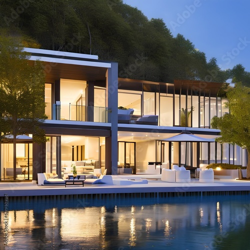 A modern waterfront residential complex with sleek, glass facades and private marina access19