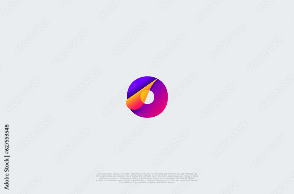 Initial Letter O with fold edge gradient typography for business name. Vector logo inspiration Initial Letter O with fold edge gradient typography for business name. Vector logo inspiration