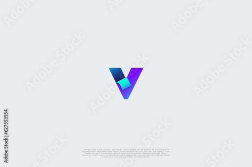 Free Download Initial Letter V with fold edge gradient typography for business name. Vector logo inspiration - GFXLoad