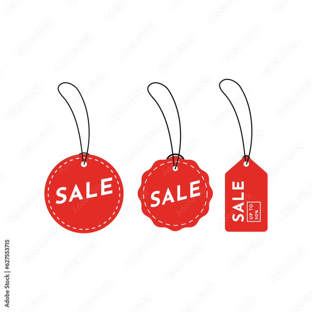 Illustration vector graphic tag price red label sale