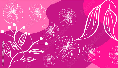 pink background template with floral shades