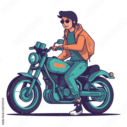 Man riding motorcycle design