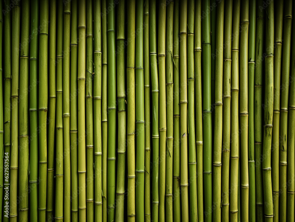 Obraz premium Green bamboo wall background and texture.