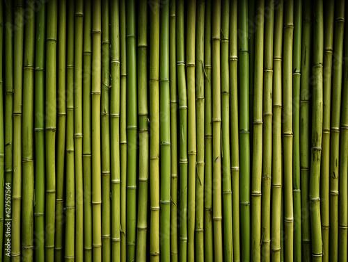 Green bamboo wall background and texture.