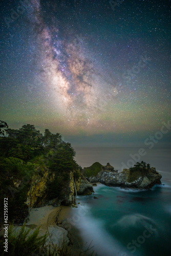 Milky Way over McWays Falls  Big Sur  California