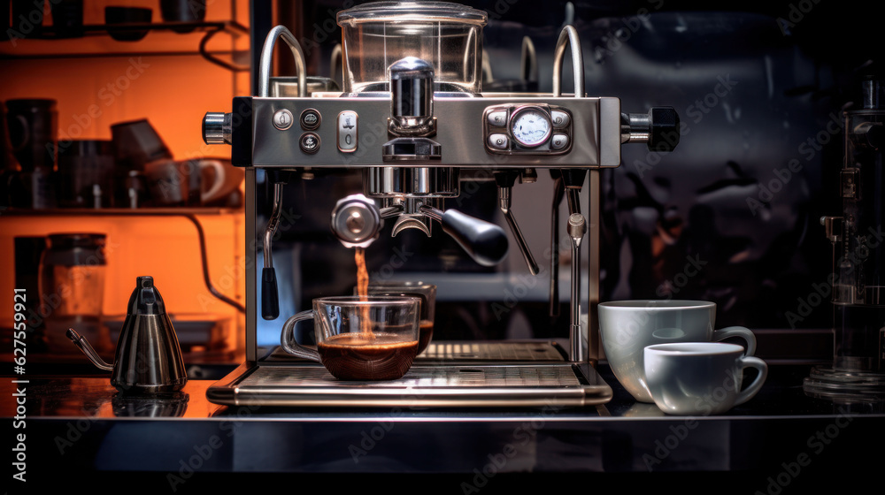 Fototapeta premium Coffee maker or coffee extractor make espresso