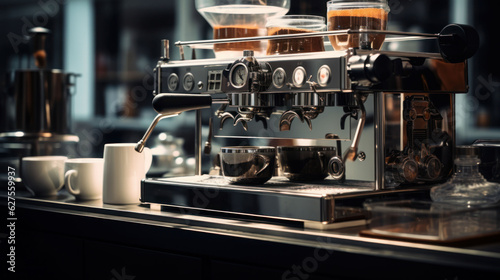 Coffee maker or coffee extractor make espresso © EmmaStock