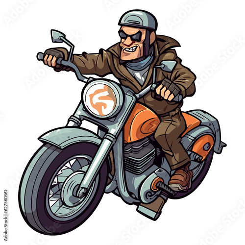 Biker driving motorcycle
