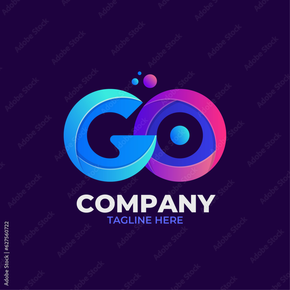 Gradient go logo Design, Go Logo Design. Gradient go logo Design, Go Logo Design.