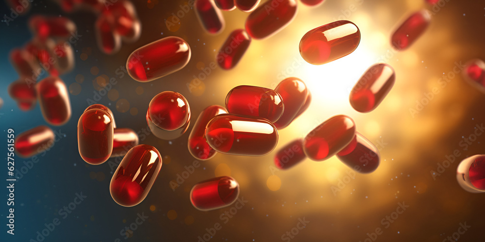 red blood cells flowing