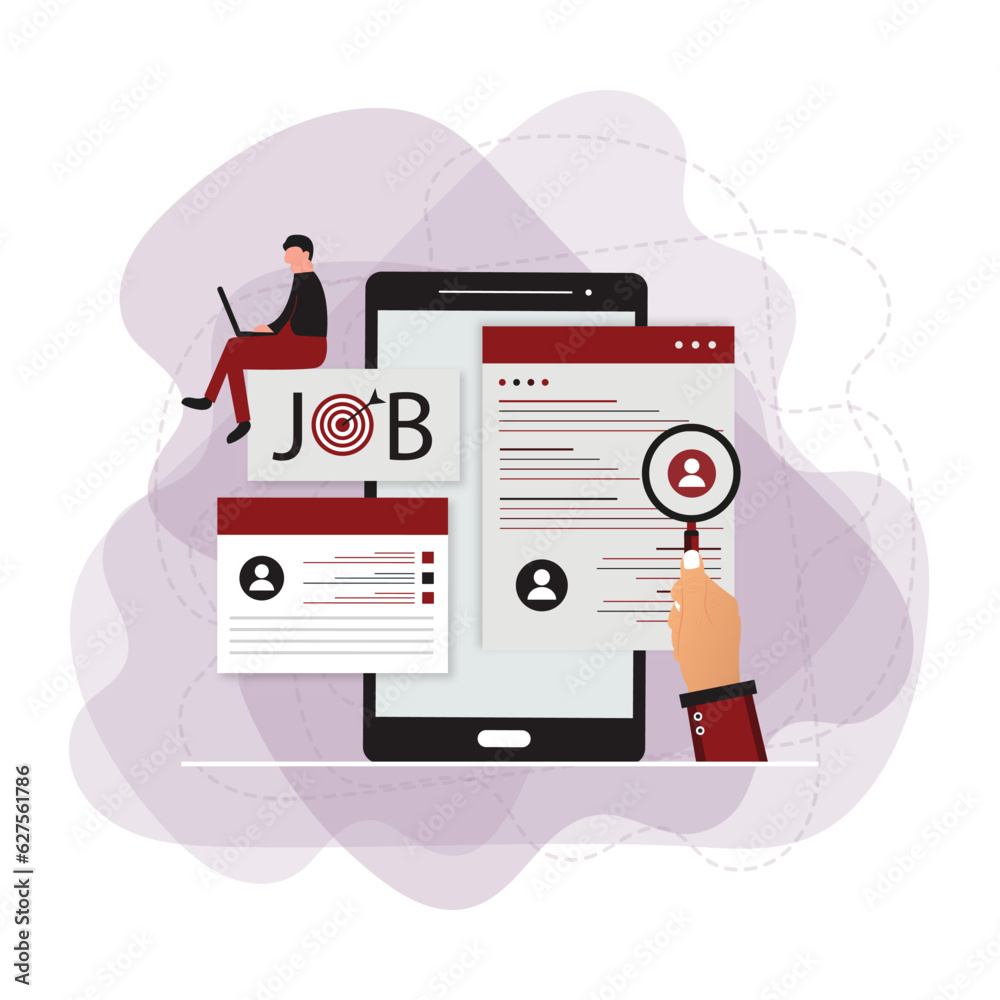 Candidate Searching for Job Vacancy, Online Advertisement for Job Hiring, Job Search concept Candidate Searching for Job Vacancy, Online Advertisement for Job Hiring, Job Search concept