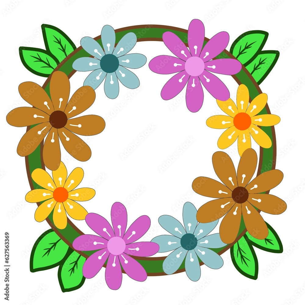 Fototapeta premium pattern, chaplet, design, circle, beautiful, flower, flora, floral