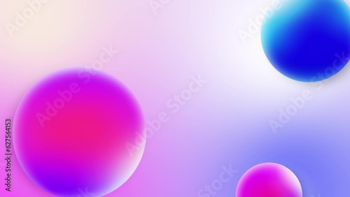 3D gradient ball background animated video. blue purple balls movement.