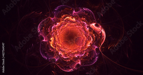 3D rendering abstract colorful fractal light background