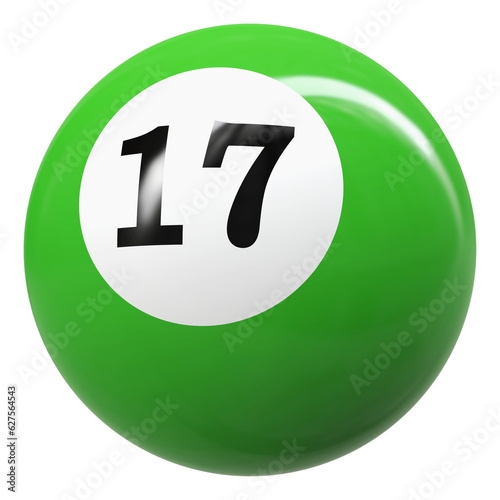 17 Number 3D Ball Green