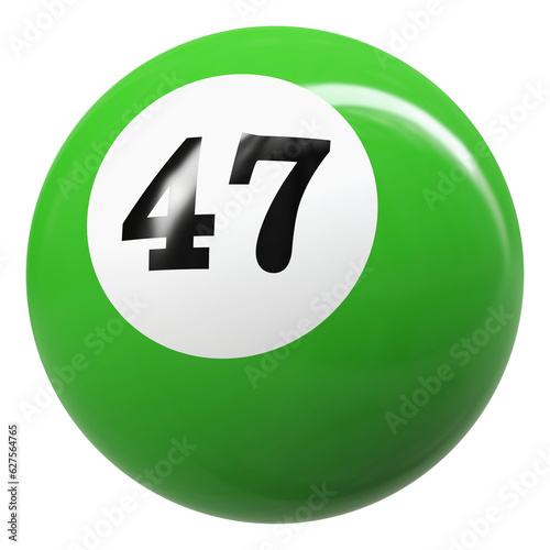 47 Number 3D Ball Green