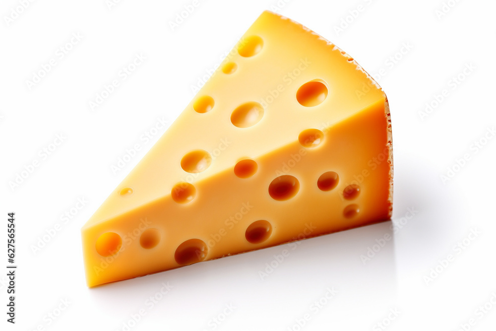Block of cheese on white background Block of cheese on white background