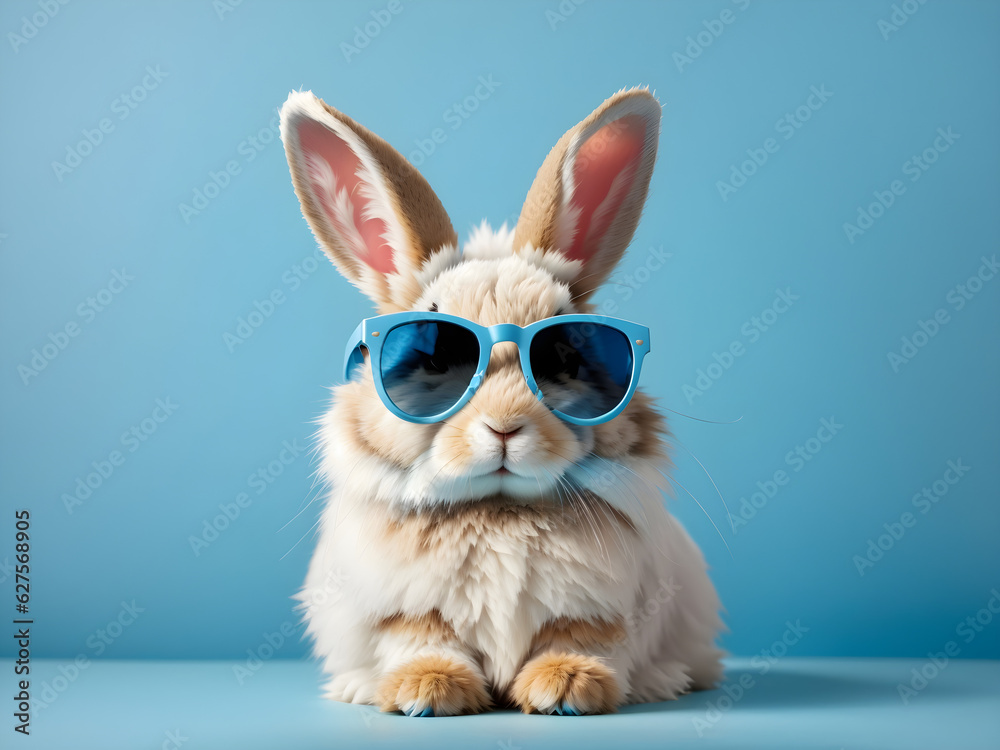 cute white fluffy domestic rabbit with long ear cute white fluffy domestic rabbit with long ear