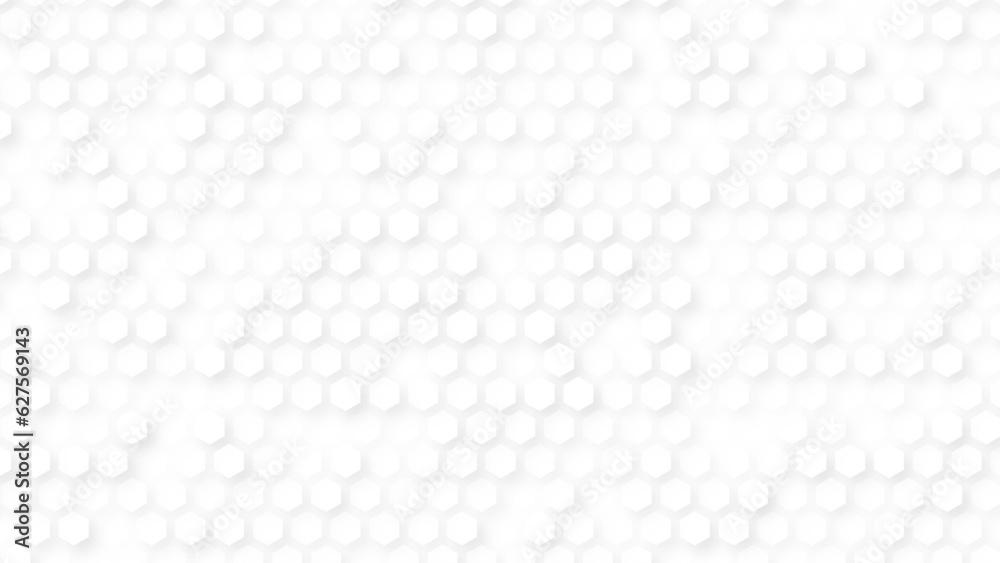 Fototapeta premium Abstract seamless geometric pattern. Seamless pattern of the hexagonal netting. Abstract paper Hexagon white Background ,light and shadow