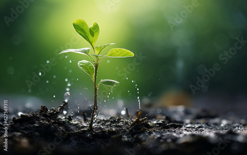 New life sprouts from green seedling in nature