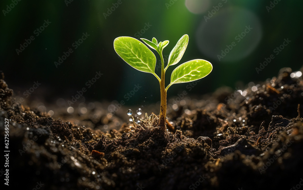 New life sprouts from green seedling in nature