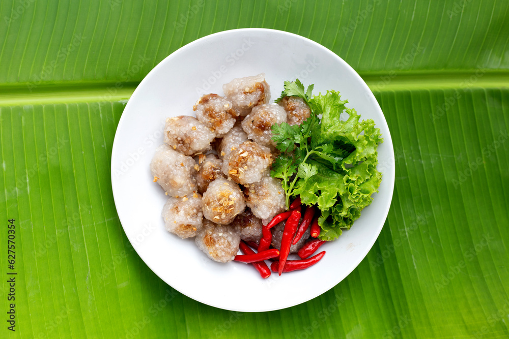Tapioca balls with pork filling Tapioca balls with pork filling