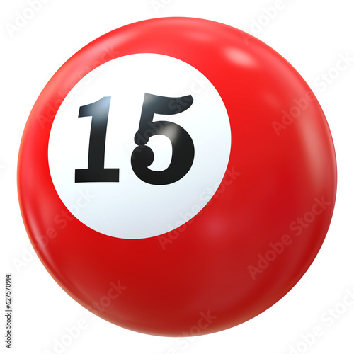 15 Number 3D Ball Red