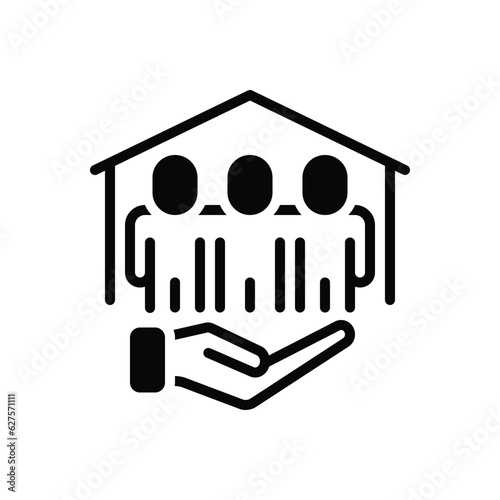 Black solid icon for responsible