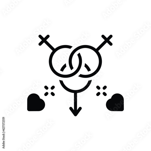 Black solid icon for interracial