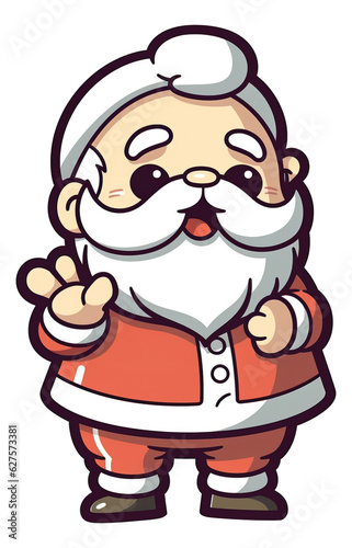 Cute santa claus cartoon character illustration isolated.