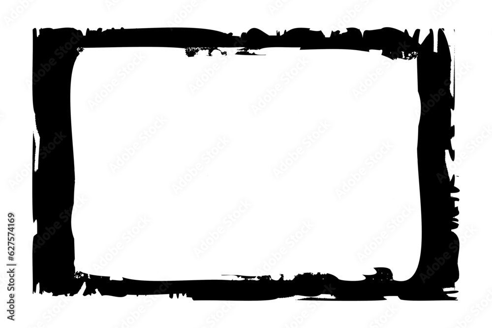 Black frame on a white background in grunge style