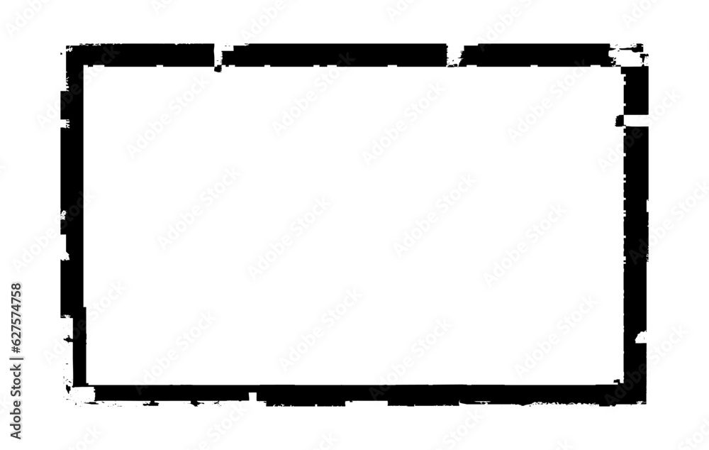 Ink rectangle stamp. Grunge empty black frame. Square border. Rubber stamp imprint. Vector illustration isolated on white background Ink rectangle stamp. Grunge empty black frame. Square border. Rubber stamp imprint. Vector illustration isolated on white background