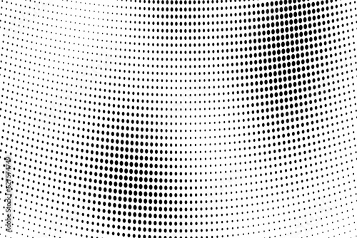 Abstract halftone wave dotted background. Futuristic twisted grunge pattern, dot, circles. Vector modern optical pop art texture for posters, business cards, cover, labels mock-up, stickers layout