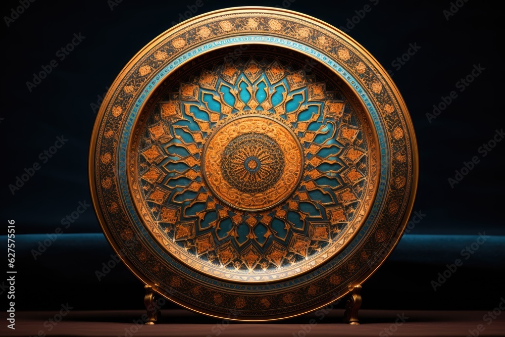 Fototapeta premium Chinaware plate with mandala pattern.