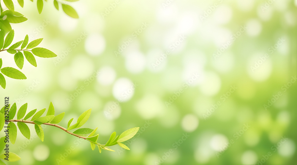 GREEN FRESH LEAF BACKGROUND - Generative AI technology