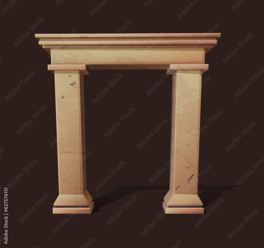 3d vector icon illustration. Antique stone greek arch. Arhitectural element for games and ads. 3d vector icon illustration. Antique stone greek arch. Arhitectural element for games and ads.