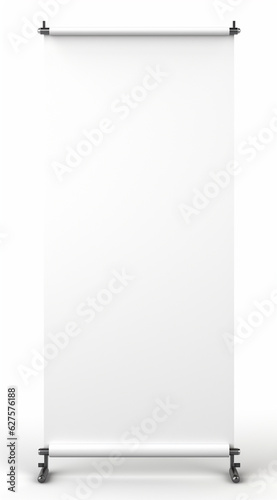 Roll up blank white banner