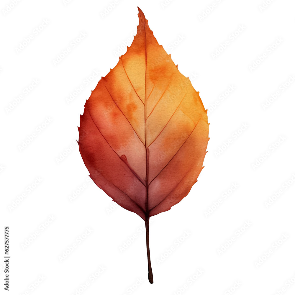 watercolor autumn leaf, ai generative watercolor autumn leaf, ai generative